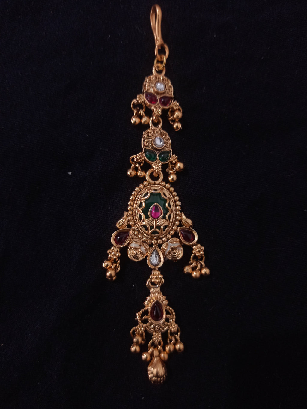 Rajwadi Copper Plated Heavy Traditional Jewellery Set for Women – Earrings & Maang Tika with Rani Haar